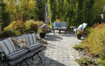 A patio doesn’t need to be big to sit amongst your garden, while enjoying a pleasant Autumn day. 